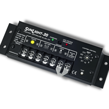 SunLight solar charge controller (angled)